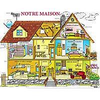 Nástěnný obraz "Notre Maison" (FRA) 110x85cm včetně lišt