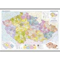 Česko - školní administrativní nástěnná mapa + 20ks mapek 1360x960mm 