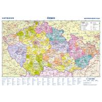 Česko - příruční mapa - oboustranná zeměpisná mapa České republiky - fyzická a administrativní 