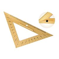 Rovnostranný trojúhelník dřevěný 45* s úhloměrem s protiskluzem, délka 50 cm