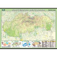Slovenská republika - fyzická mapa XL - nástěnný obraz /100x70cm/  včetně lišt