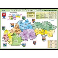 Slovenská republika - administrativní  XL - nástěnný obraz /100x70cm/včetně lišt