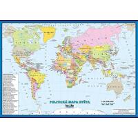 Svět - politická mapa XXL - nástěnný obraz /140x100cm/  včetně lišt