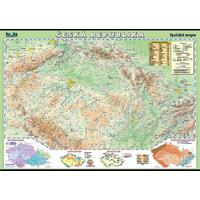 Česká republika - fyzická mapa XL - nástěnný obraz /100x70cm/  včetně lišt