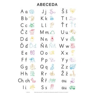 Abeceda - nevázané písmo - nástěnná tabule bez lišt 69x99cm
