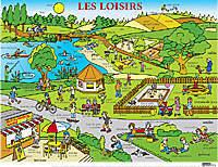 Nástěnný obraz "LES LOISIRS" (FRA) 110x80cm včetně lišt