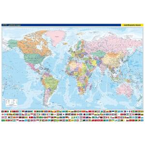 Svět - nástěnná politická mapa s vlajkami