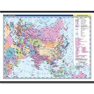 Asie - politická nástěnná mapa + 20 mapek  1360x960mm