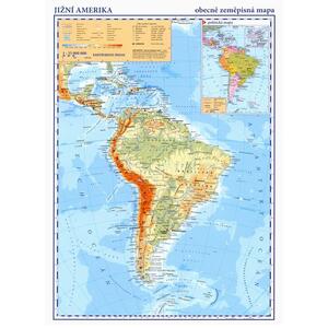 Jižní Amerika - příruční mapa - obecně zeměpisná
