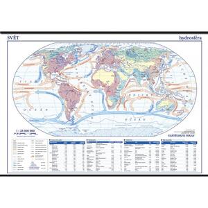 Svět - Hydrosféra - školní nástěnná mapa 1300x960mm, 1:28 000 000