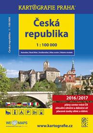 Česká republika - skládací obecně zeměpisná mapa 1:100 000 000 DOPRODEJ