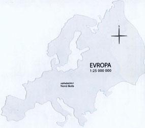 Obrysová mapa - Evropa (1:25 000 000) /  DOPRODEJ