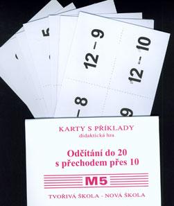 Sada kartiček M5 - Odčítání do 20 s přechodem přes 10