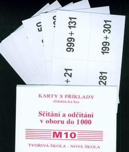 Sada kartiček M10 - Sčítání a odčítání v oboru do 1000