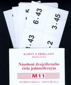 Sada kartiček M11 - Násobení dvojciferného čísla jednociferným