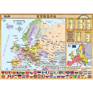 Evropa - příruční politická a fyzická mapa (tabulka 1xA4)