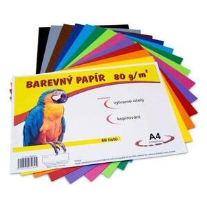 Barevné papíry A4/80g/60 listů - mix 12 barev